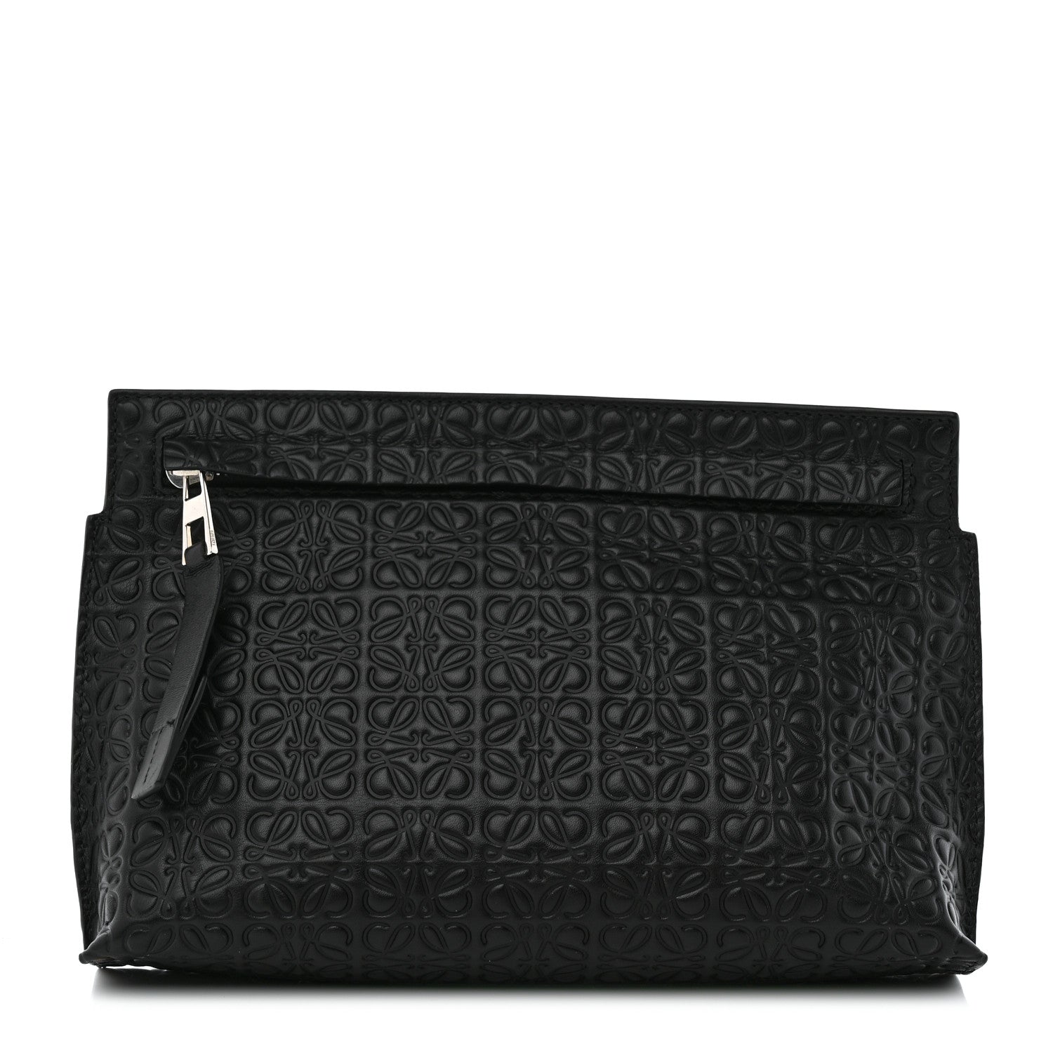 Loewe Calfskin Embossed Medium Repeat T Pouch Black 1 of 6