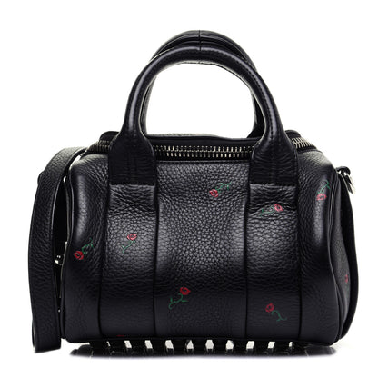 Alexander Wang Pebbled Lambskin Rose Printed Mini Rockie Black Silver Hardware 1 of 12