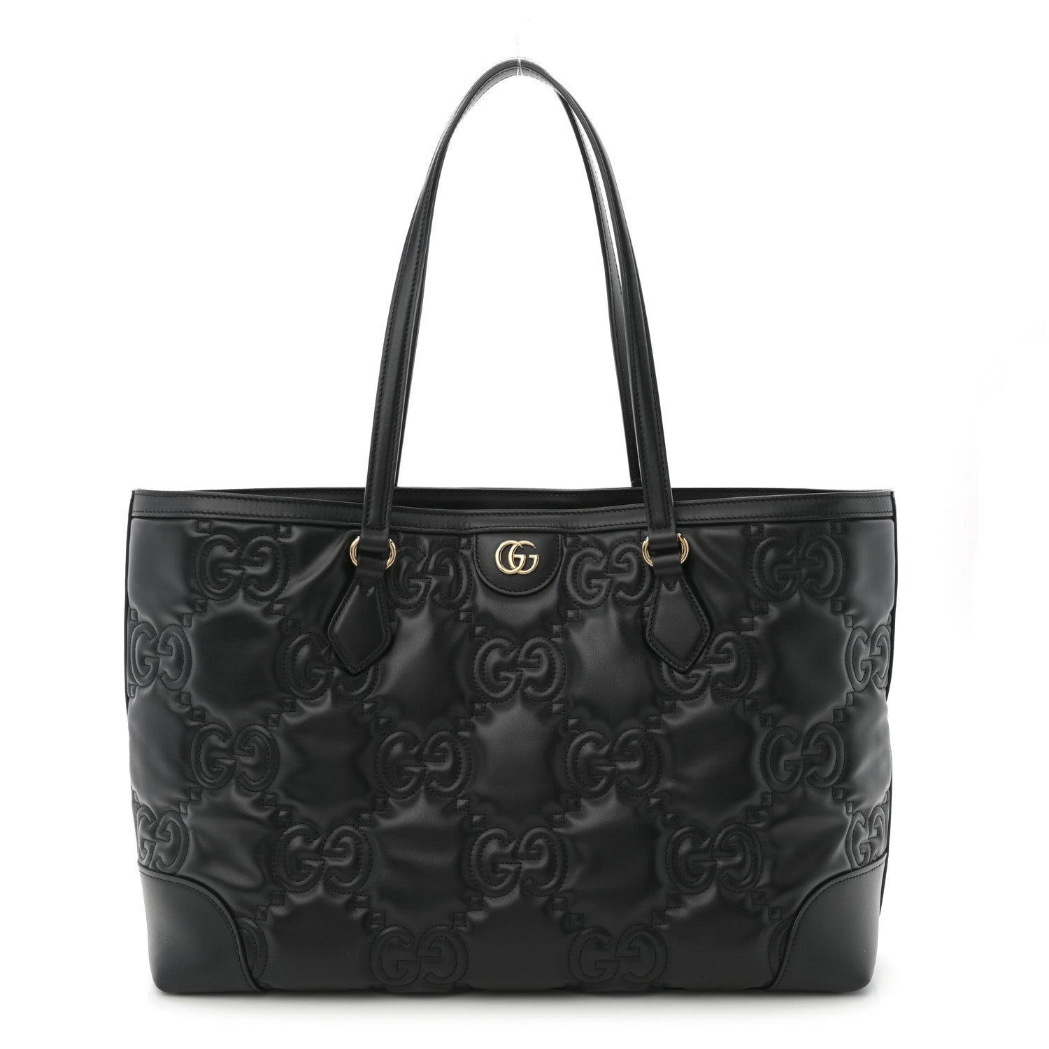 Gucci Calfskin GG Matelasse Medium Ophidia Shopping Tote Black 1 of 11