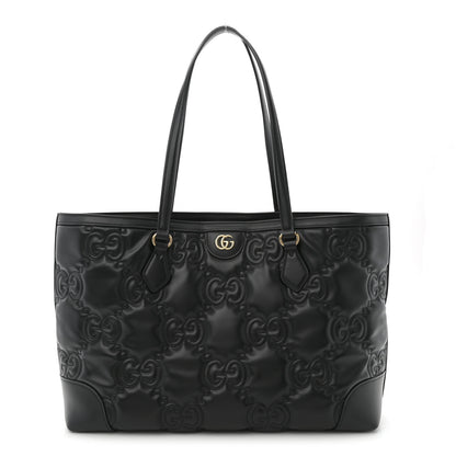 Gucci Calfskin GG Matelasse Medium Ophidia Shopping Tote Black 1 of 11