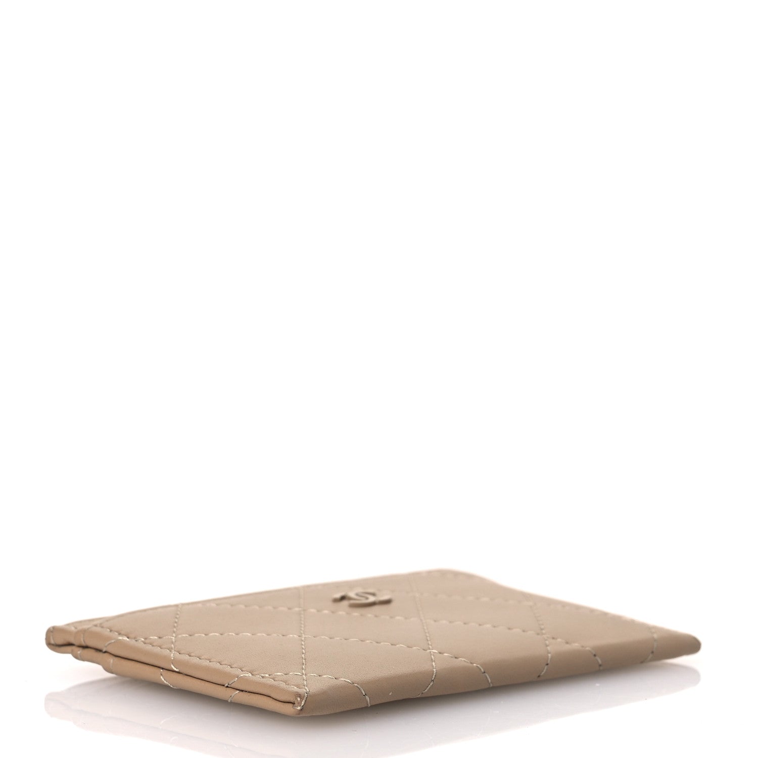 Chanel Lambskin Quilted Card Holder Dark Beige 4 of 14