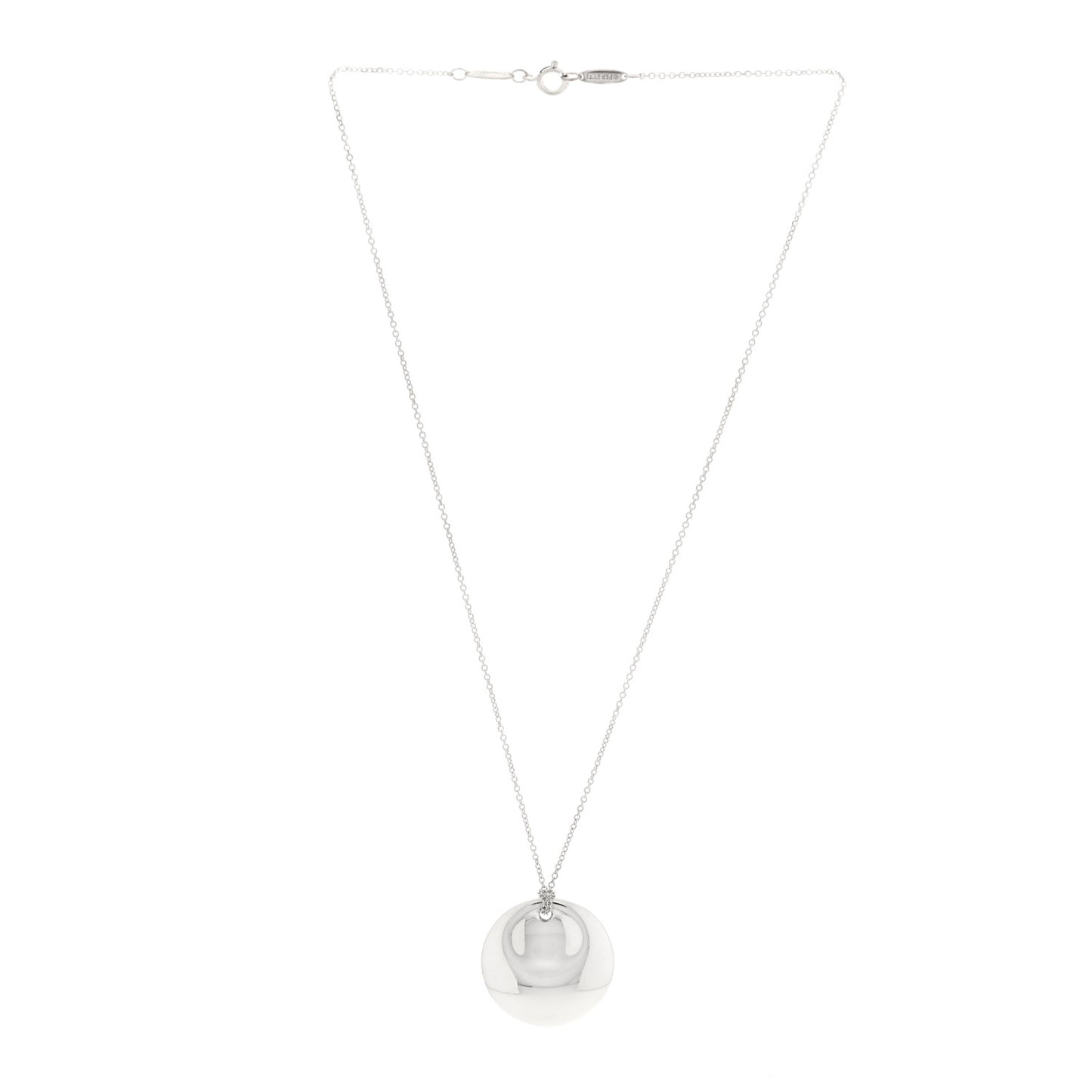 Sterling Silver Elsa Peretti Round Disc Pendant Necklace