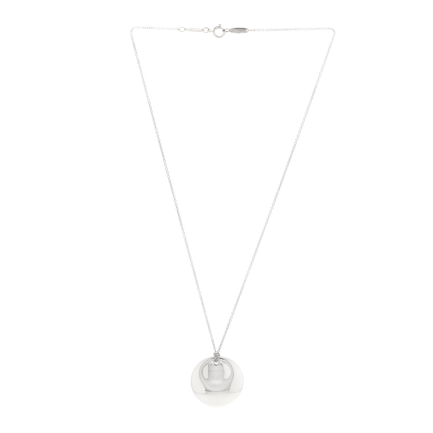 Tiffany Sterling Silver Elsa Peretti Round Disc Pendant Necklace 2 of 4