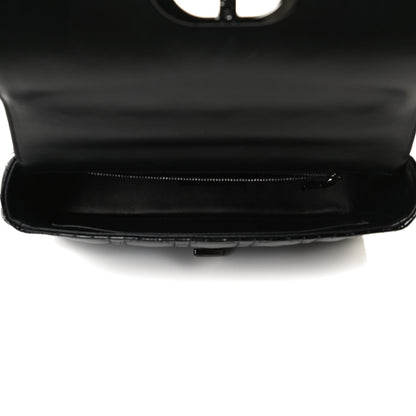 Christian Dior Crinkled Patent Lambskin Cannage Medium Caro Bag Black 9 of 16