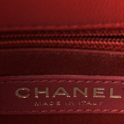 Chanel Caviar Quilted Mini Coco Handle Flap Red 6 of 9