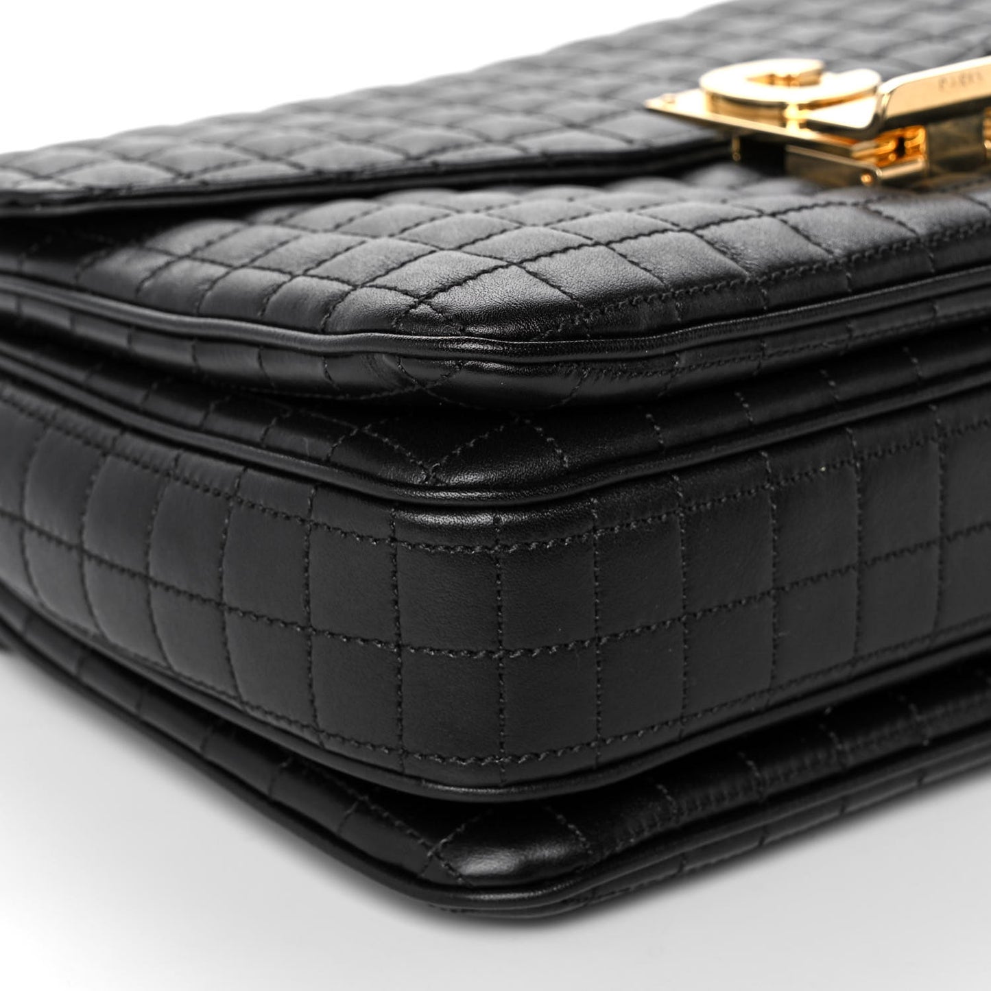 Calfskin Quilted Medium C Bag Black