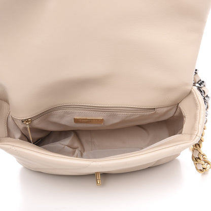 Chanel Goatskin Quilted Large 19 Flap Beige 5 of 11