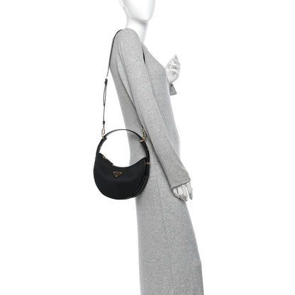 Prada Re-Nylon Spazzolato Arque Shoulder Bag Black 2 of 13