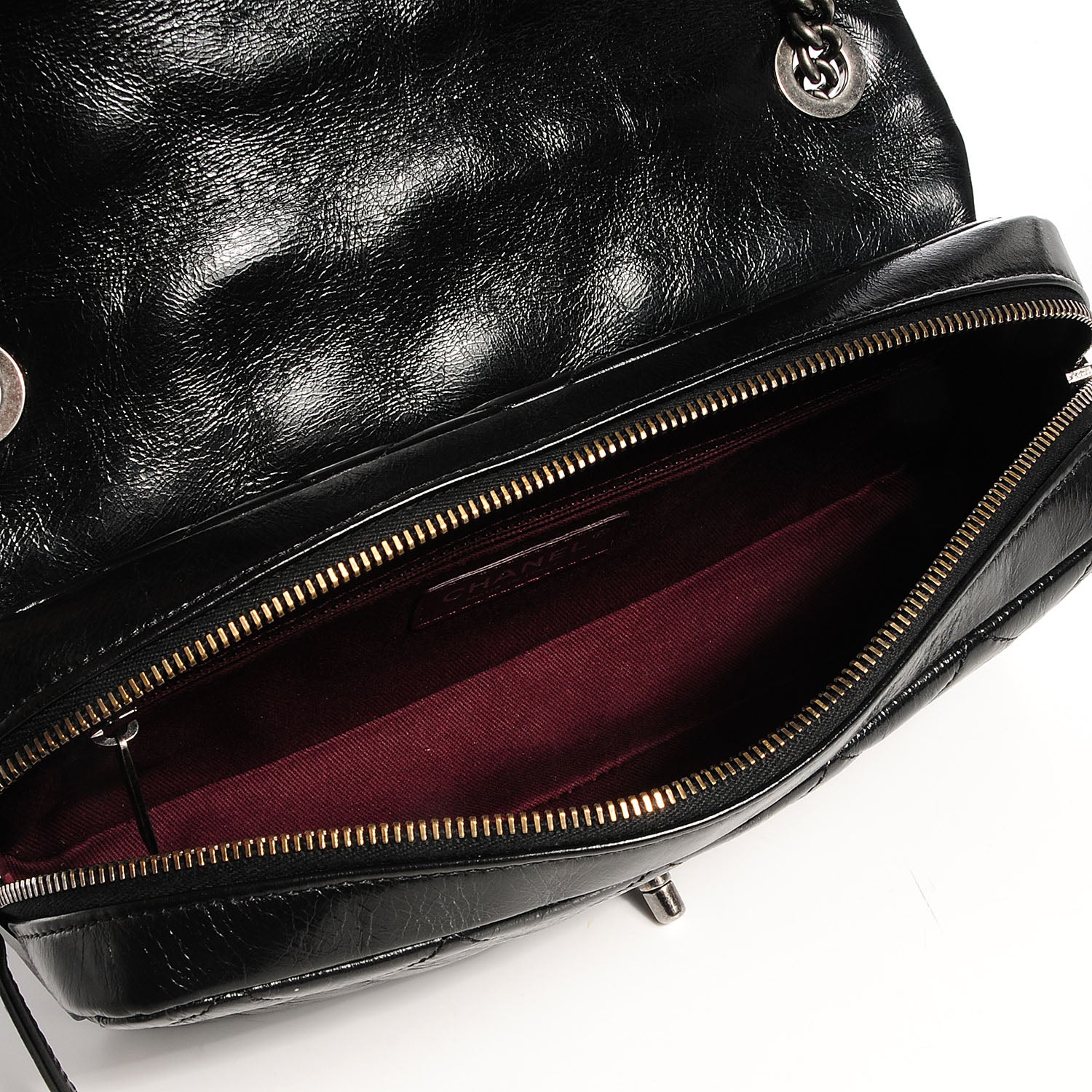 Chanel Glazed Calfskin Medium Duo Color Flap Black 7 of 16