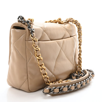 Chanel Lambskin Quilted Medium Chanel 19 Flap Dark Beige 3 of 10