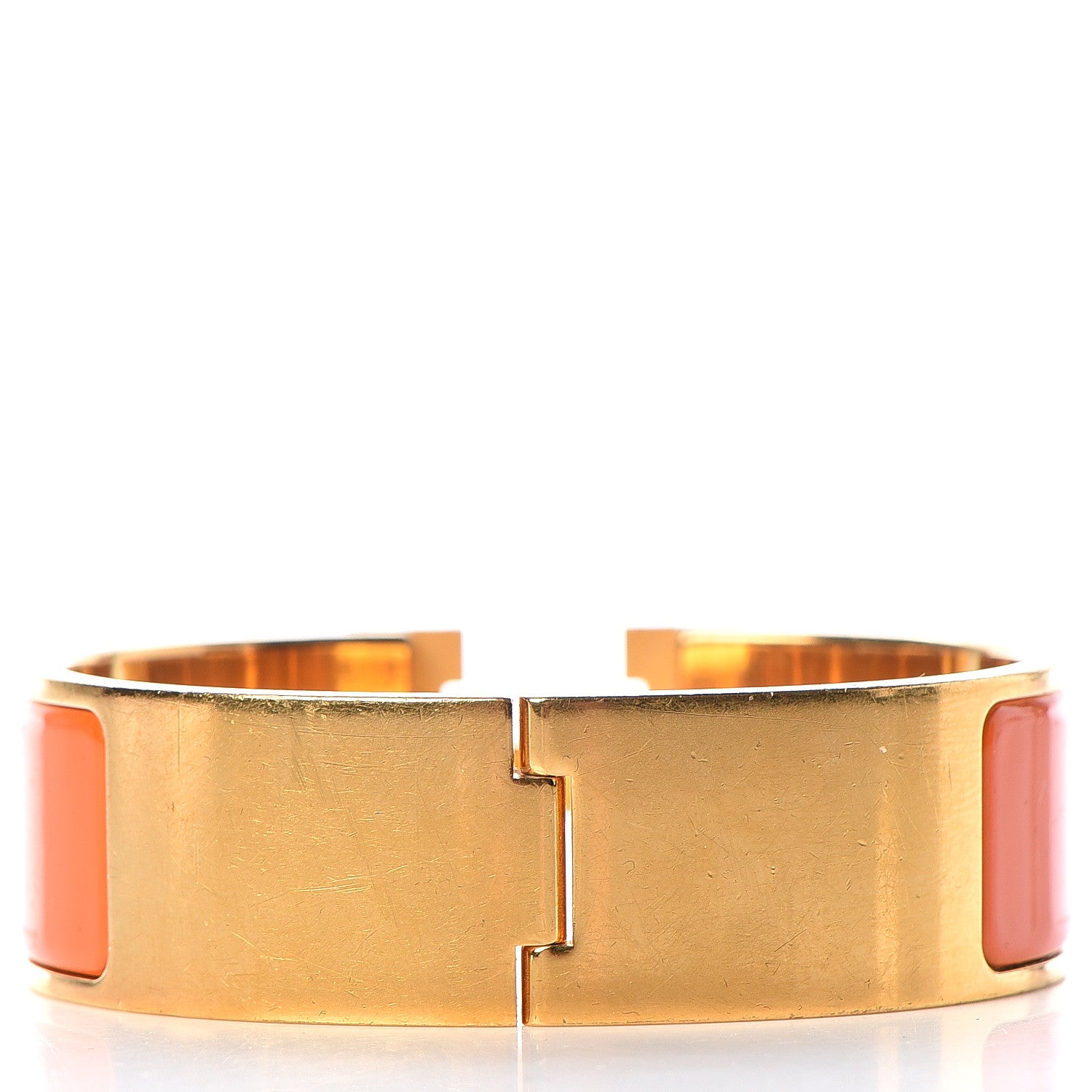 Hermes Enamel Wide Clic Clac H Bracelet GM Orange 3 of 6