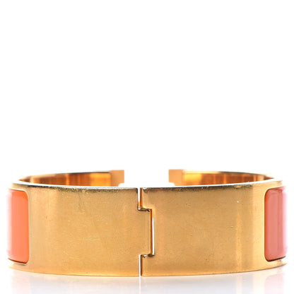 Hermes Enamel Wide Clic Clac H Bracelet GM Orange 3 of 6
