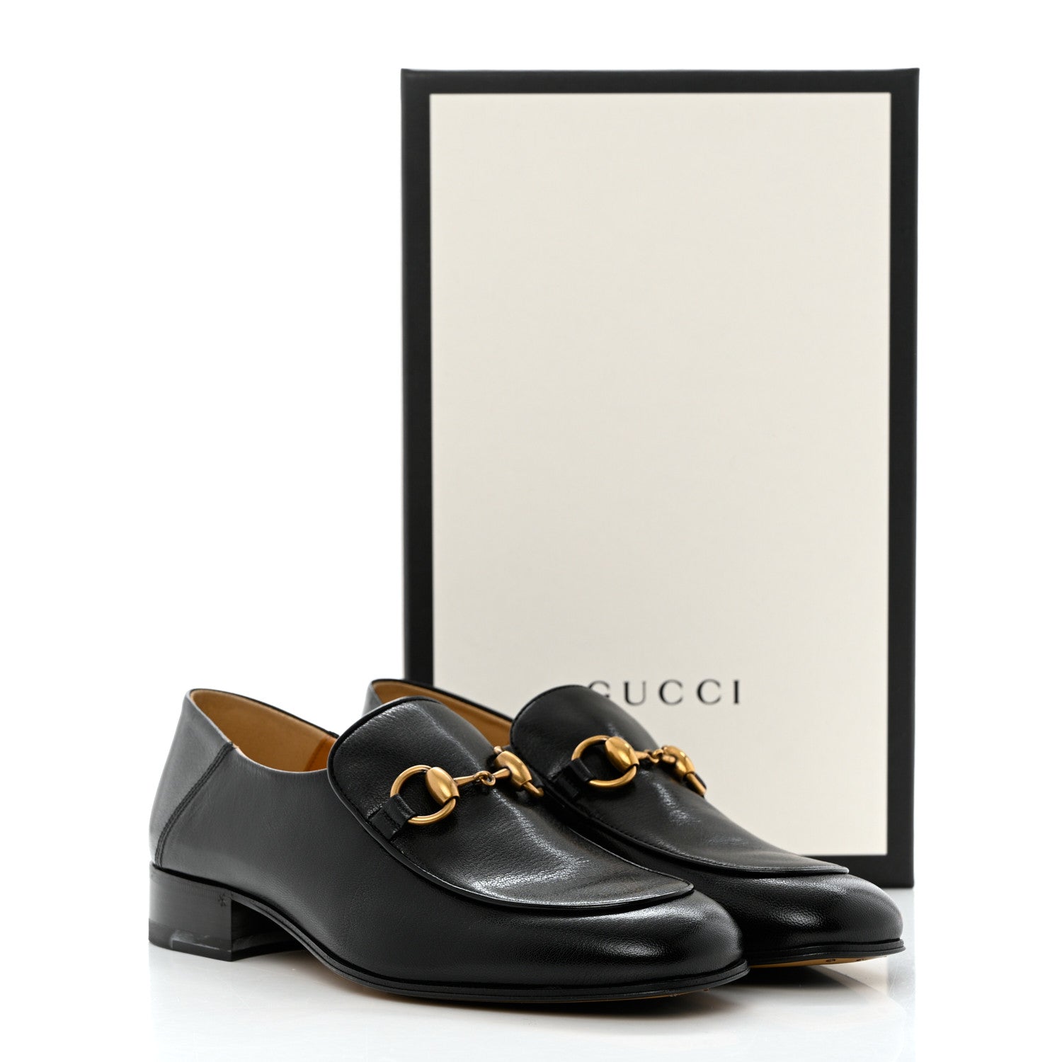 Gucci Goatskin Womens Horsebit Mid-Heel Loafers 37 Black 14 of 14