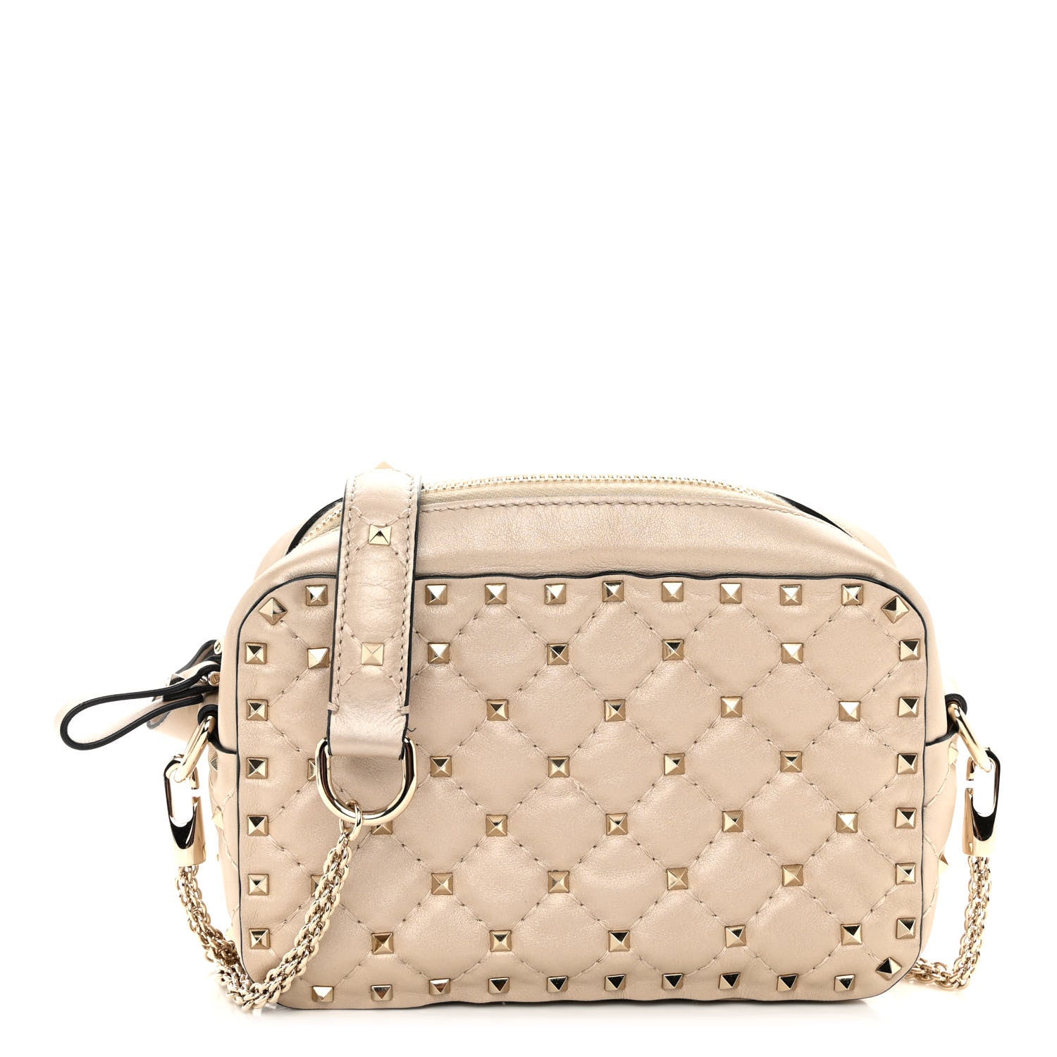 Valentino Garavani Nappa Rockstud Spike Camera Crossbody Bag Light Ivory 1 of 9