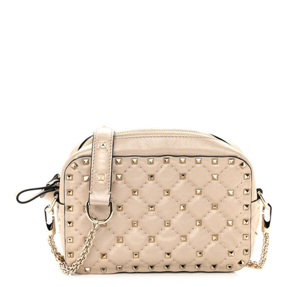Valentino Garavani Nappa Rockstud Spike Camera Crossbody Bag Light Ivory 1 of 9