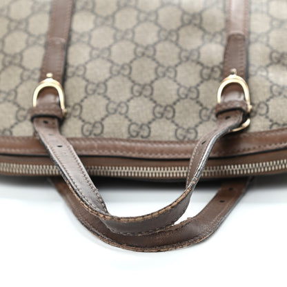 Gucci GG Supreme Monogram Margaux Calfskin Small Nice Top Handle Dome Bag Beige Ebony Acero 10 of 11