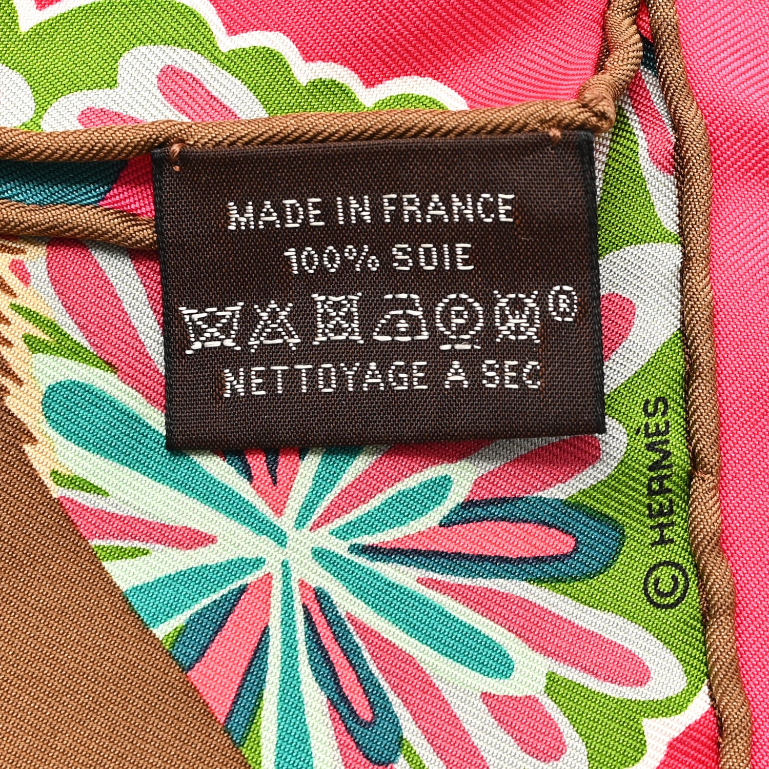 Hermes Silk The Three Graces Zoom Scarf 45 Rose Vif Tabac Vert 3 of 3