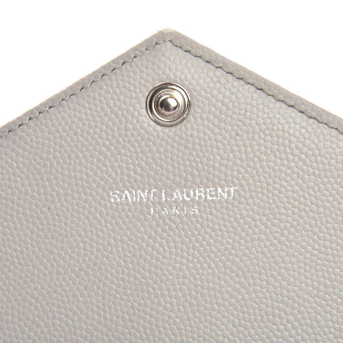 Grain De Poudre Matelasse Monogram Flap Wallet Light Grey