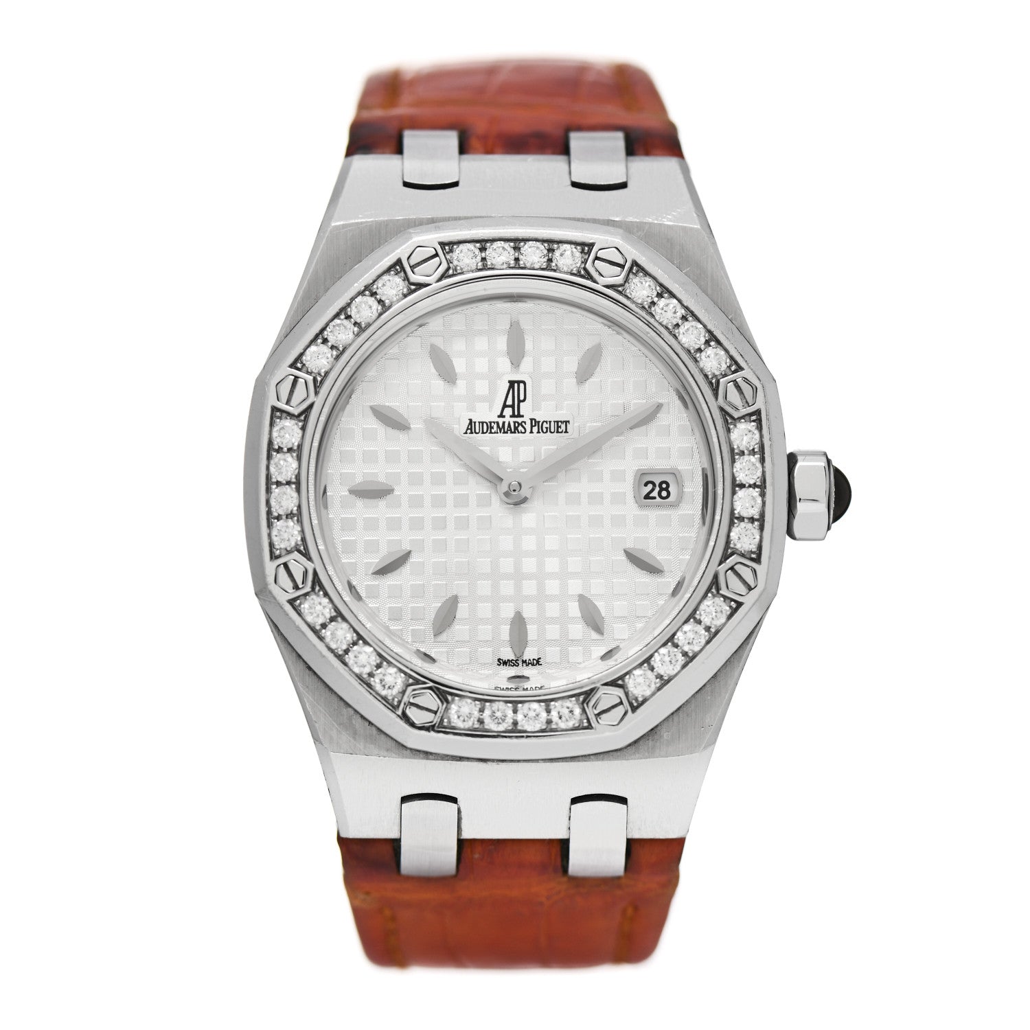 Audemars Piguet Stainless Steel Alligator Diamond Bezel 33mm Royal Oak Quartz Watch 67601ST.ZZ.D012CR.02 1 of 9