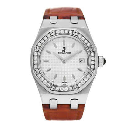 Audemars Piguet Stainless Steel Alligator Diamond Bezel 33mm Royal Oak Quartz Watch 67601ST.ZZ.D012CR.02 1 of 9