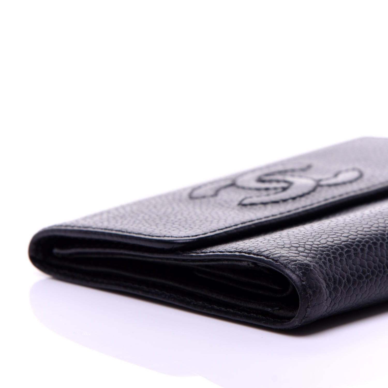 Chanel Caviar Timeless CC Compact French Wallet Black 6 of 10