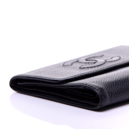 Chanel Caviar Timeless CC Compact French Wallet Black 6 of 10