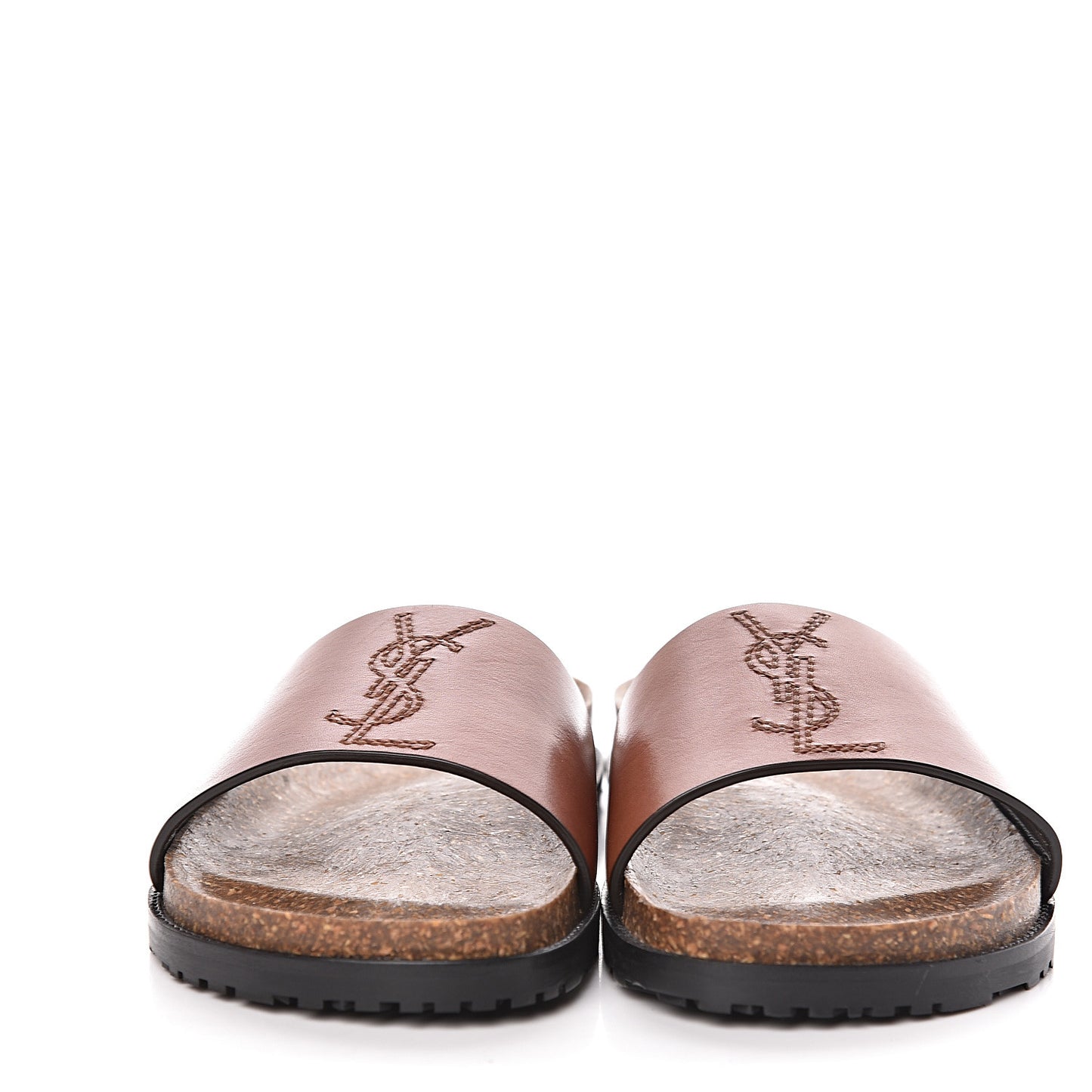 Calfskin Monogram Jimmy Joan Slide Sandals 37 New Papaya