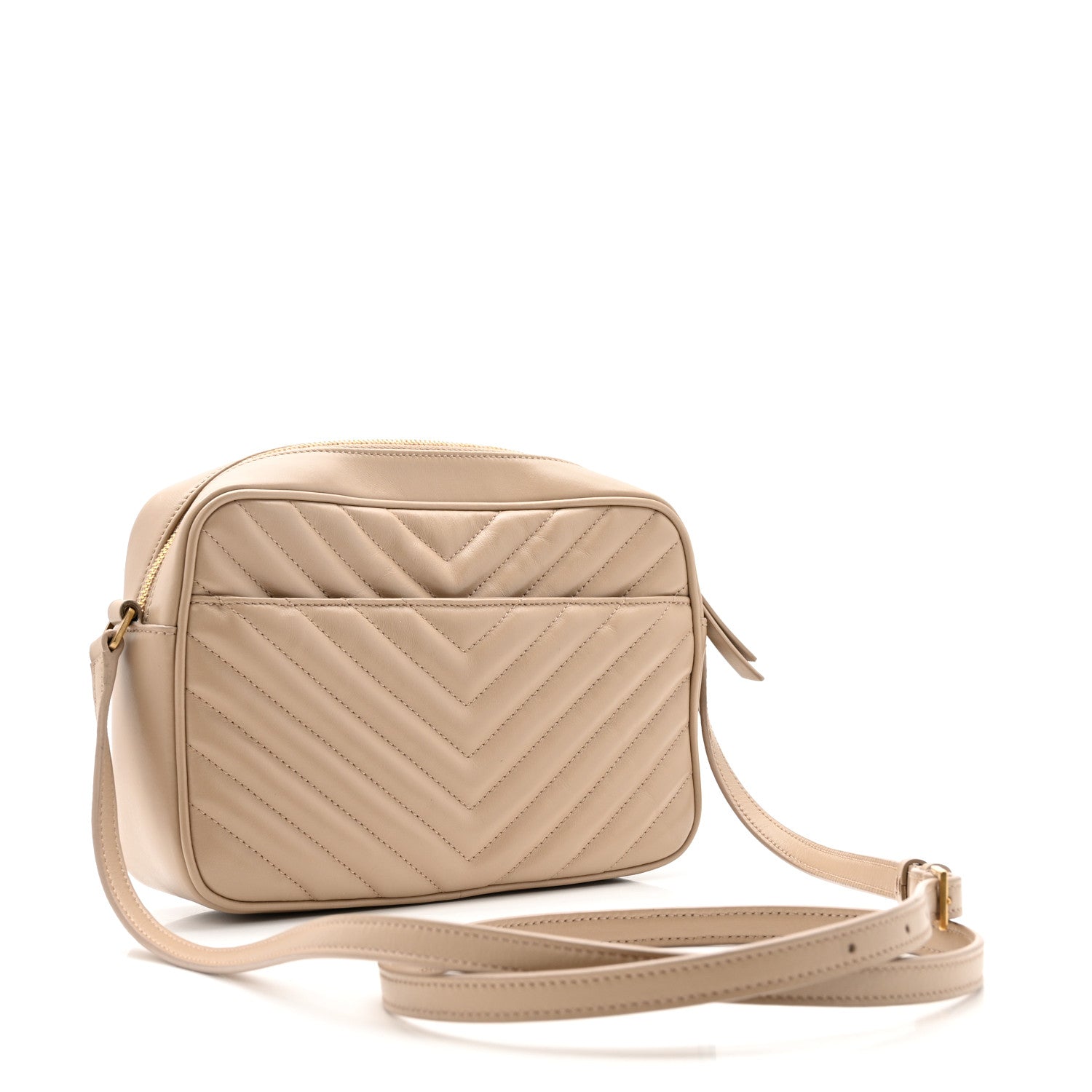 Saint Laurent Calfskin Matelasse Monogram Lou Camera Bag Dark Beige 3 of 13