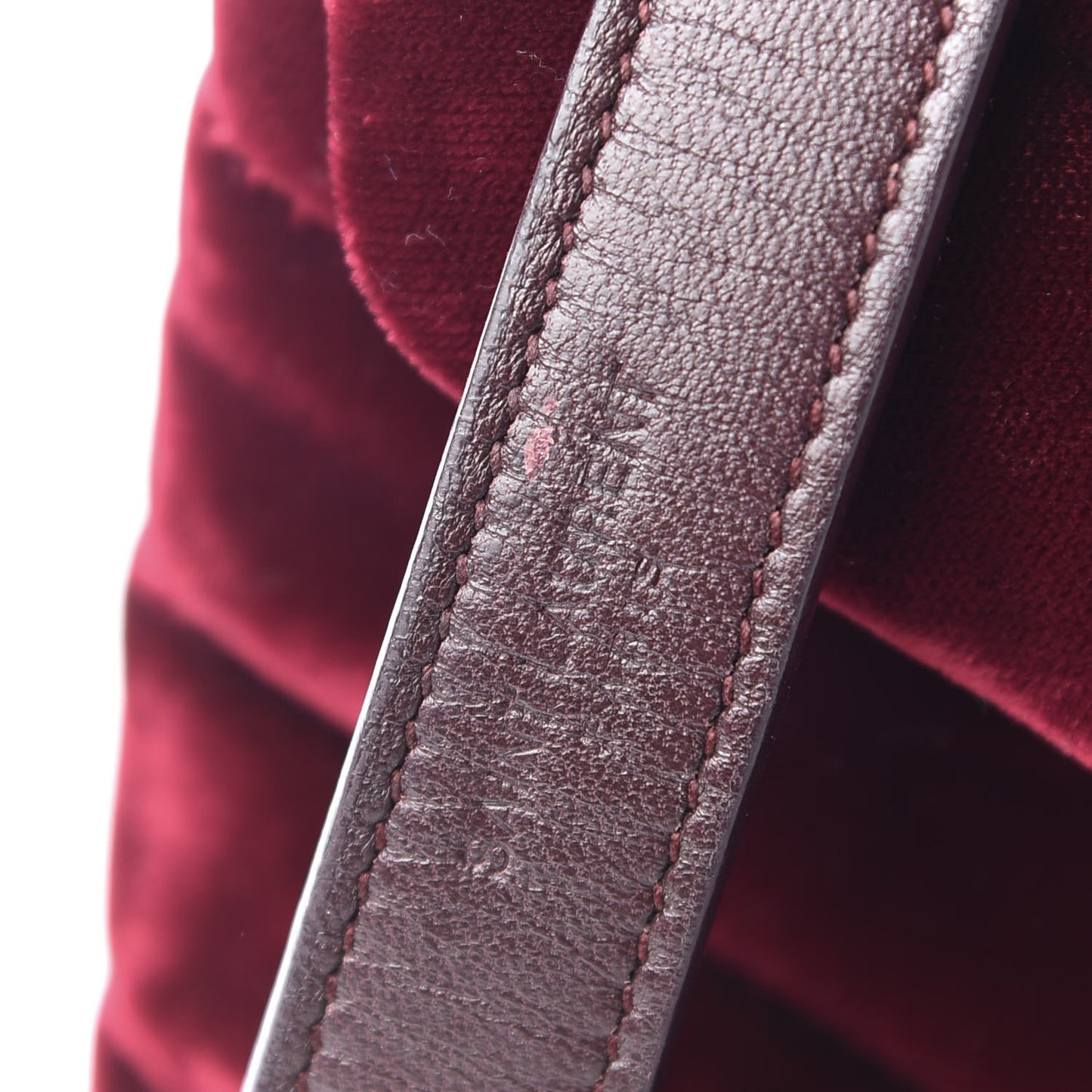Velvet Y Quilted Monogram Small Loulou Chain Satchel Burgundy