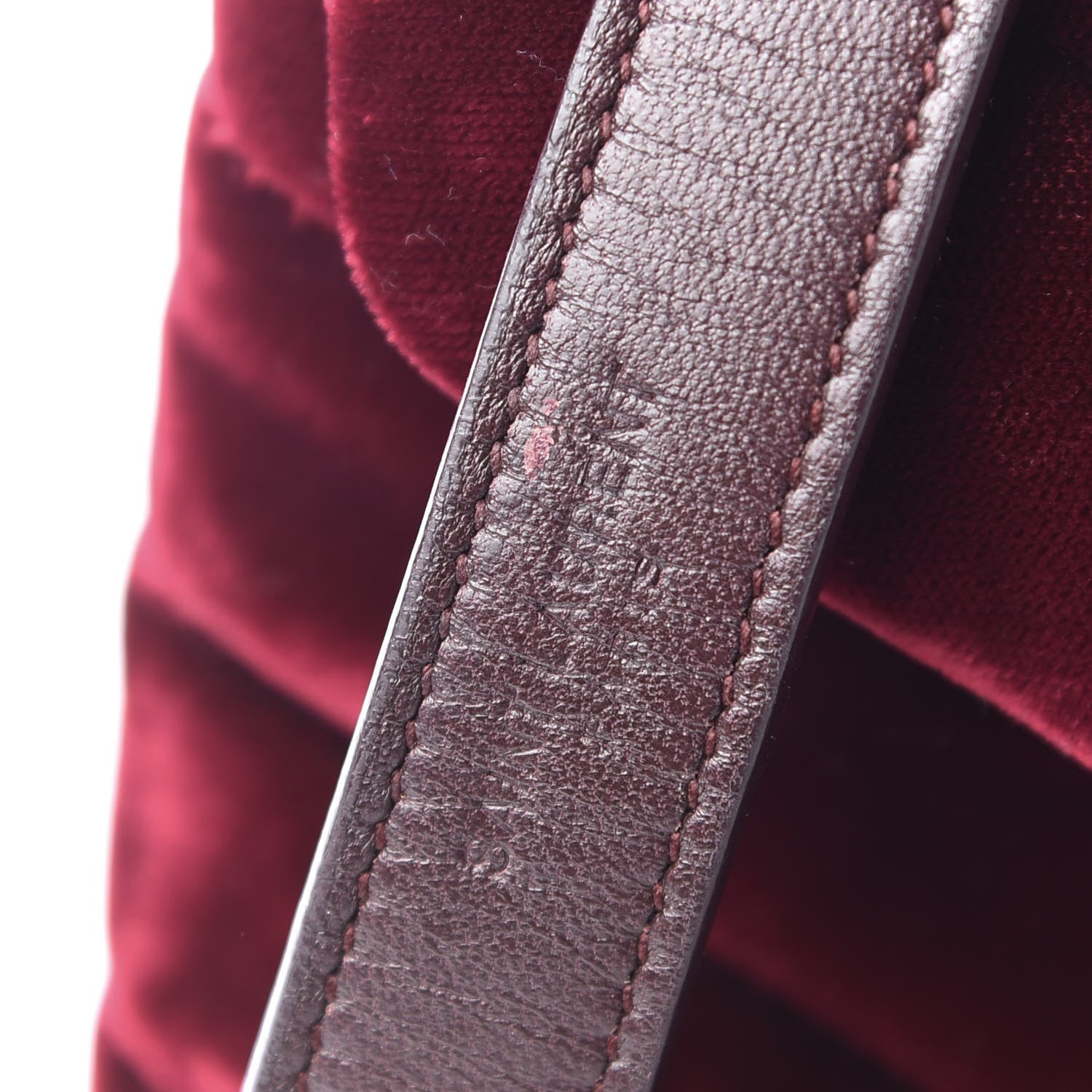 Saint Laurent Velvet Y Quilted Monogram Small Loulou Chain Satchel Burgundy 10 of 11
