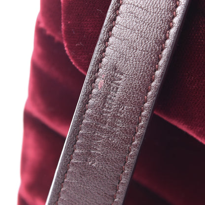 Saint Laurent Velvet Y Quilted Monogram Small Loulou Chain Satchel Burgundy 10 of 11