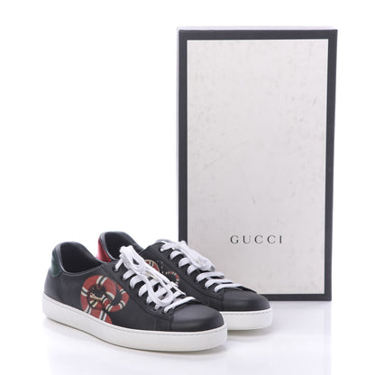 Gucci Calfskin Kingsnake Mens Ace Sneakers 9 Black Multicolor 10 of 10