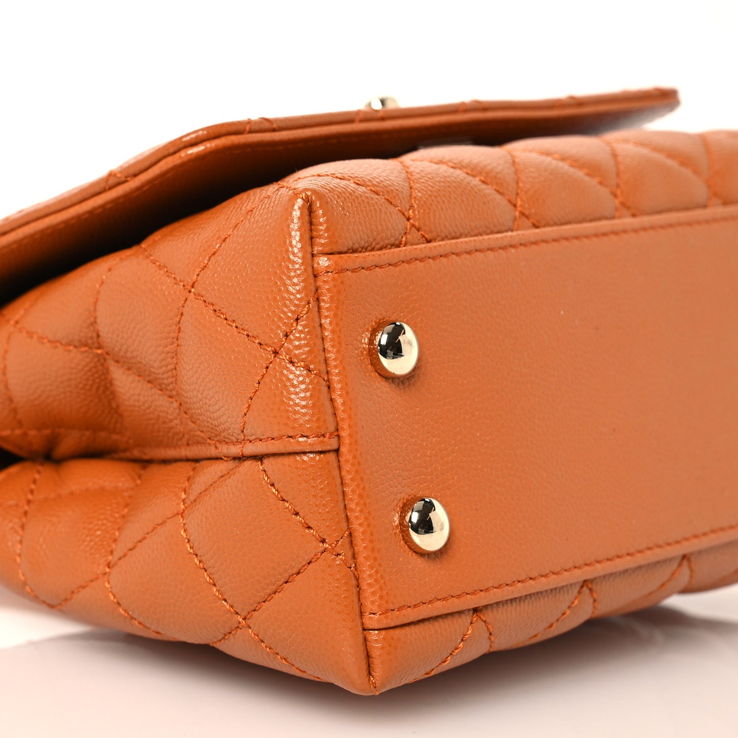 Caviar Quilted Extra Mini Coco Handle Flap Light Brown