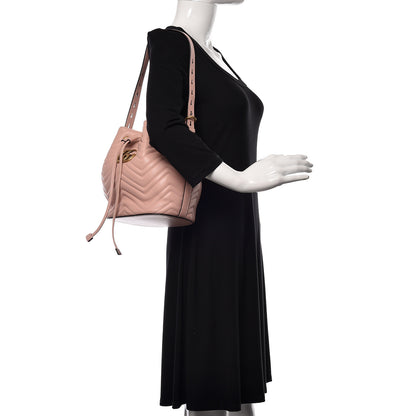 Gucci Calfskin Matelasse Sylvie Web GG Marmont Bucket Bag Perfect Pink 2 of 9