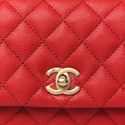 Chanel Caviar Lizard Embossed Quilted Mini Coco Handle Flap Red 8 of 10