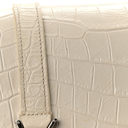 Saint Laurent Calfskin Crocodile Embossed Medium College Monogram Satchel Porcellana 13 of 16