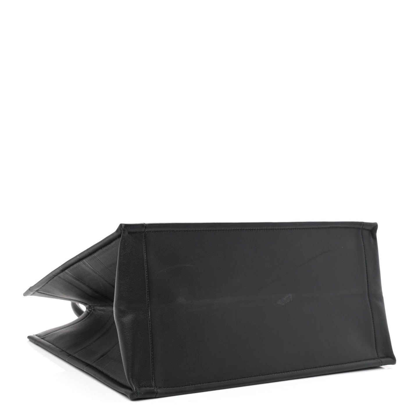 Calfskin Embossed Medium Book Tote Black