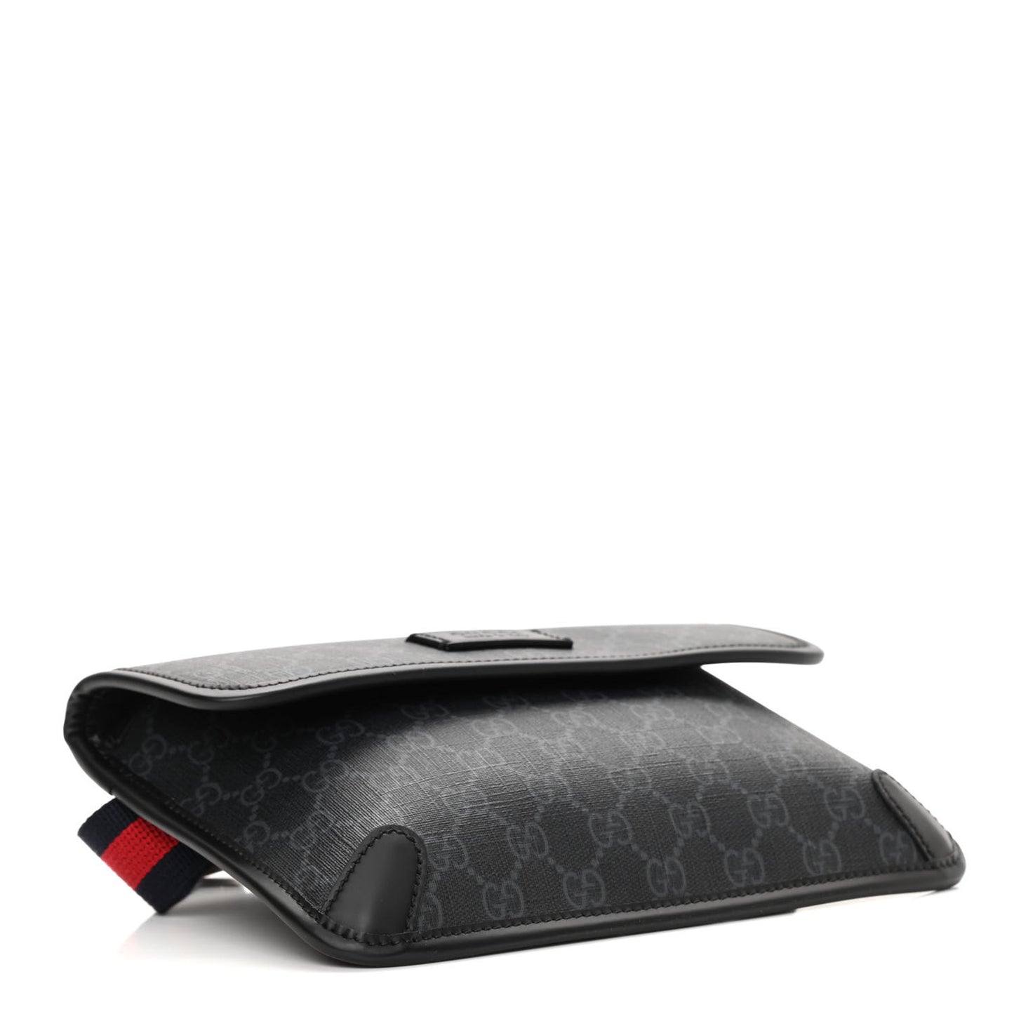 GG Supreme Monogram Web Slim Belt Bag Black Grey