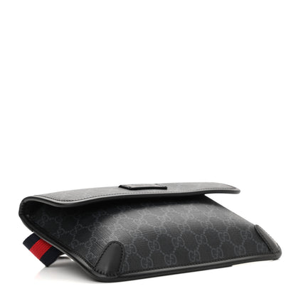 Gucci GG Supreme Monogram Web Slim Belt Bag Black Grey 4 of 15
