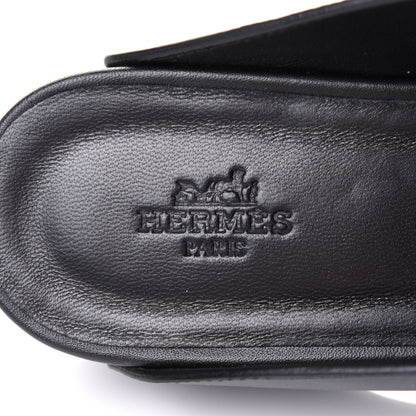 Hermes Calfskin Calya Mules 37 Black 7 of 9