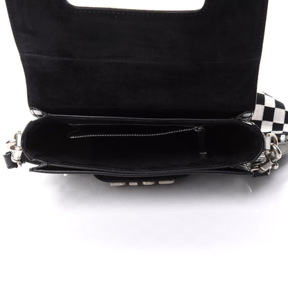 Christian Dior Smooth Calfskin Checkered Dio(r)evolution Flap Bag Black White 6 of 9