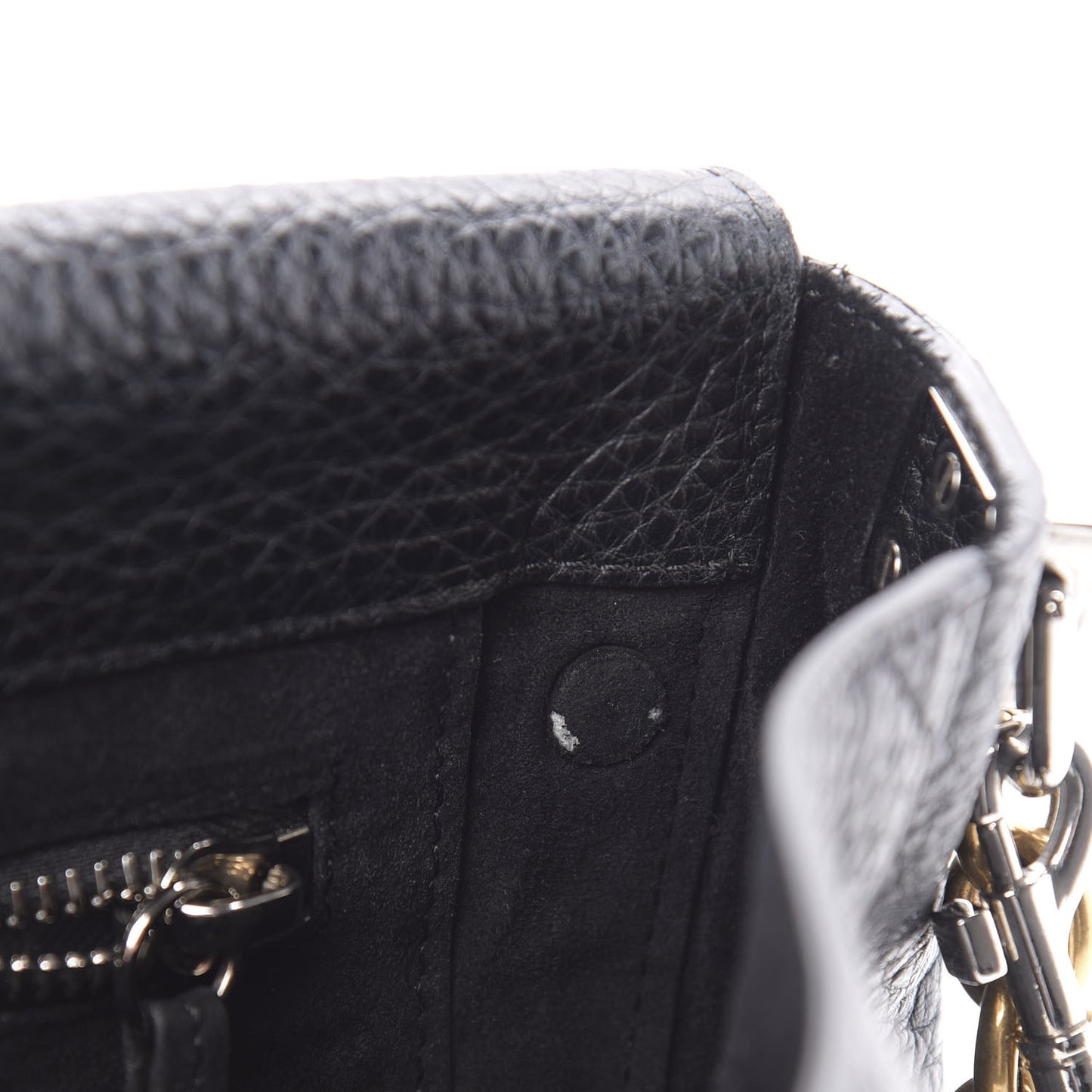 Pebbled Calfskin Small Courier Black
