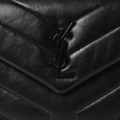 Saint Laurent Calfskin Y Quilted Monogram Monochrome Toy Loulou Crossbody Bag Black 8 of 12