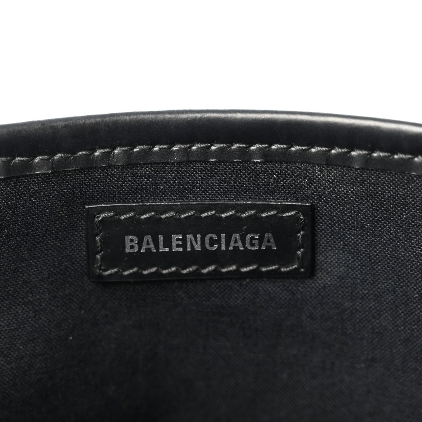 Cotton Canvas Satin Calfskin S Navy Cabas Natural Black