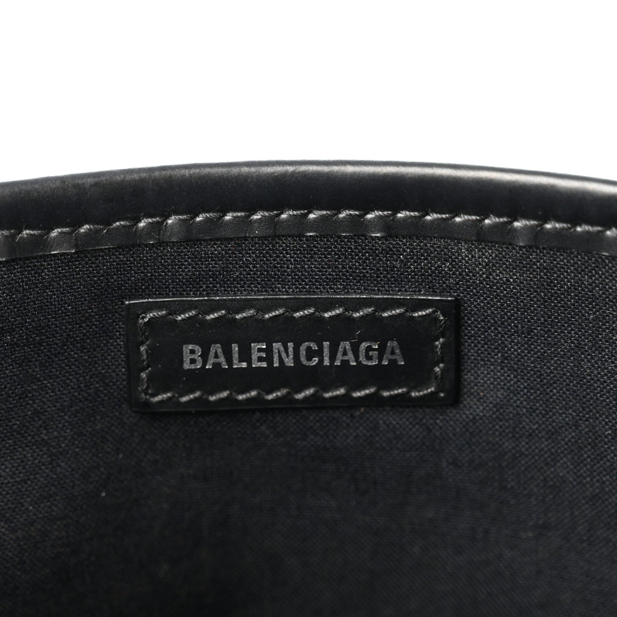 Balenciaga Cotton Canvas Satin Calfskin S Navy Cabas Natural Black 6 of 11