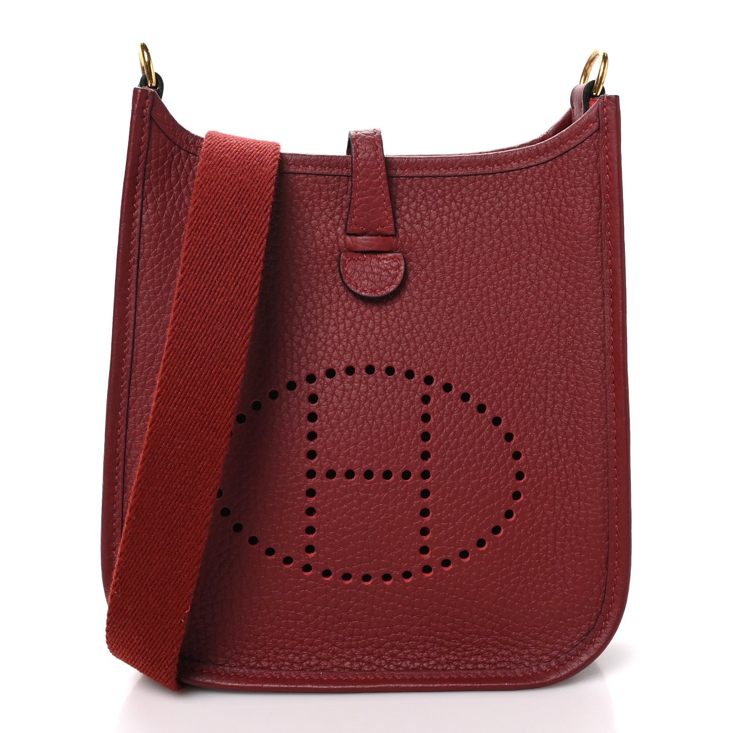 Hermes Taurillon Clemence Evelyne TPM Rouge H 1 of 10