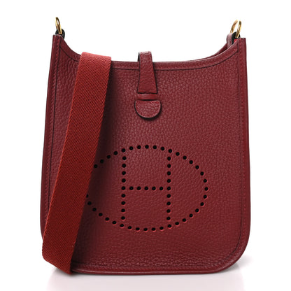 Hermes Taurillon Clemence Evelyne TPM Rouge H 1 of 10