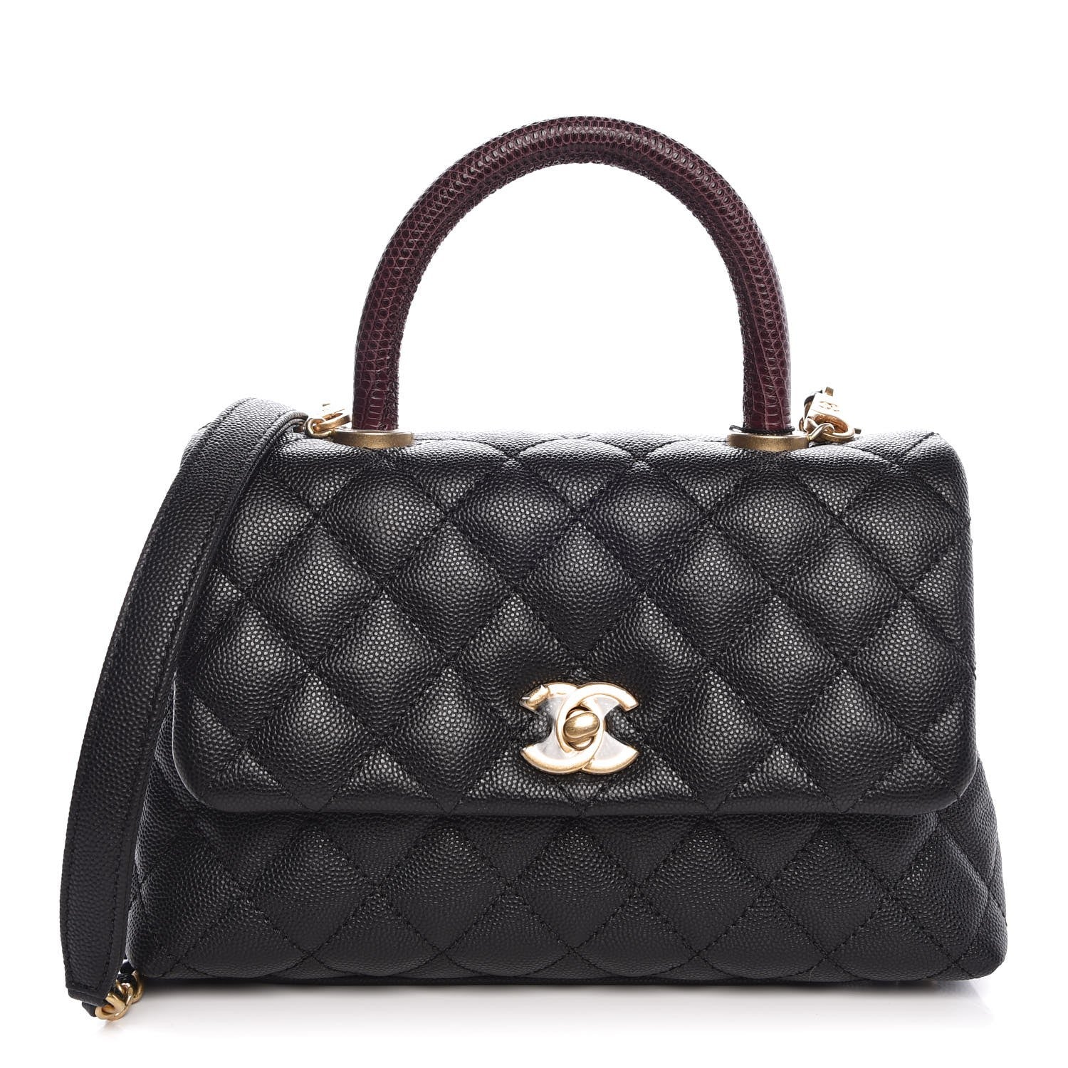Chanel Caviar Lizard Quilted Mini Coco Handle Flap Black 1 of 7