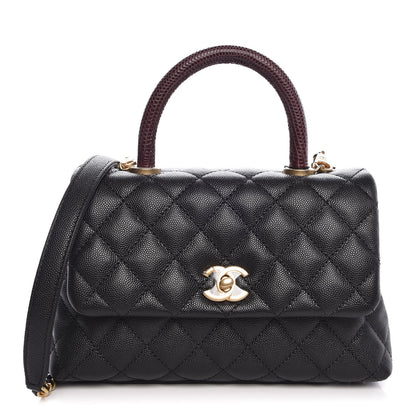 Chanel Caviar Lizard Quilted Mini Coco Handle Flap Black 1 of 7