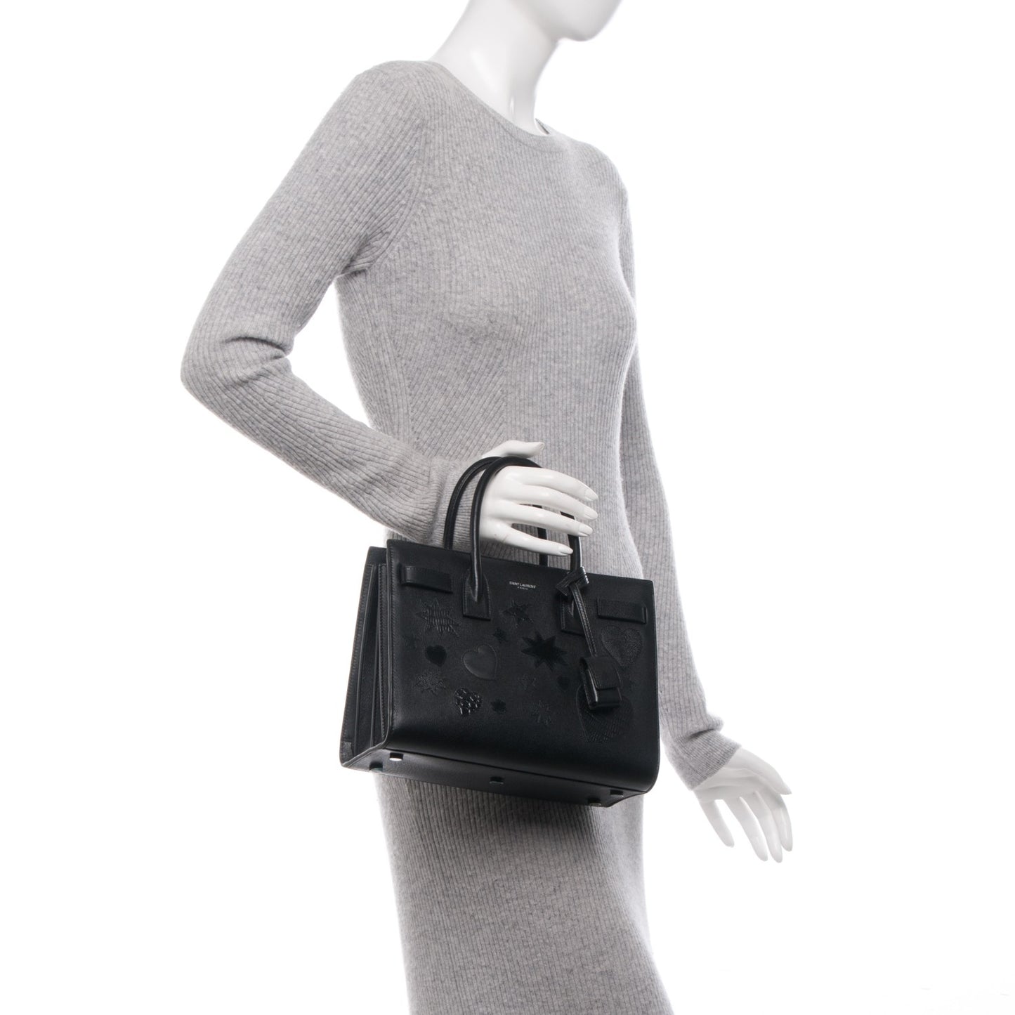 Calfskin Patchwork Baby Sac De Jour Black